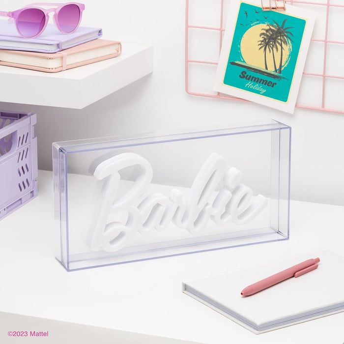 Barbie LED Neon Light - Officially Licensed Free Standing or Wall Mountable Pink Light Sign - Play Makeup Room Accessories & Decor for Bedroom| Paladone