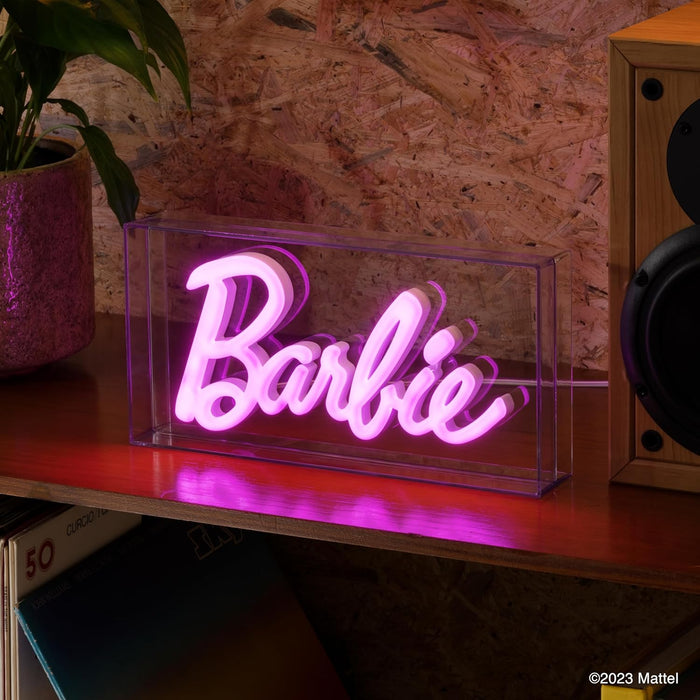 Barbie LED Neon Light - Officially Licensed Free Standing or Wall Mountable Pink Light Sign - Play Makeup Room Accessories & Decor for Bedroom| Paladone