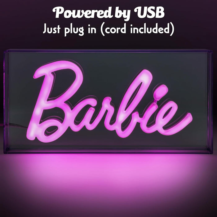 Barbie LED Neon Light - Officially Licensed Free Standing or Wall Mountable Pink Light Sign - Play Makeup Room Accessories & Decor for Bedroom| Paladone