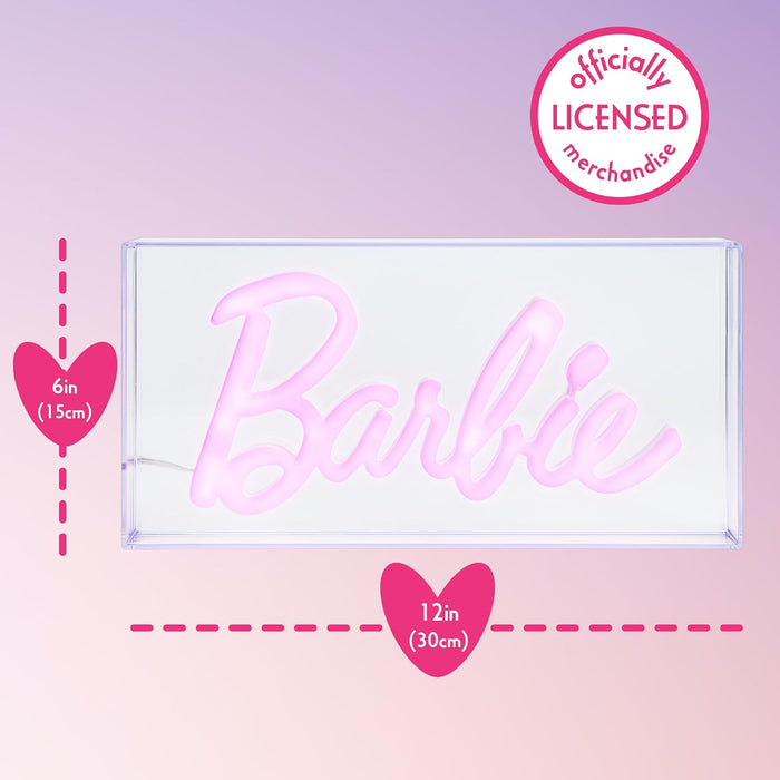 Barbie LED Neon Light - Officially Licensed Free Standing or Wall Mountable Pink Light Sign - Play Makeup Room Accessories & Decor for Bedroom| Paladone