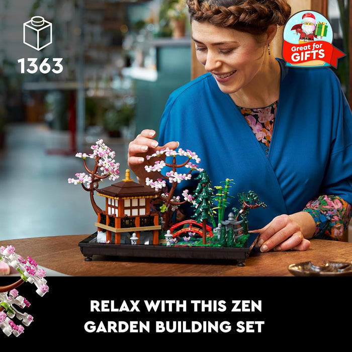 LEGO 10315 Icons Tranquil Garden, Botanical Zen Garden Kit for Adults with Lotus Flowers, Customisable Desk Decoration, Inspired by Japanese Traditions, Mindful Gardening Gift for Women, Men