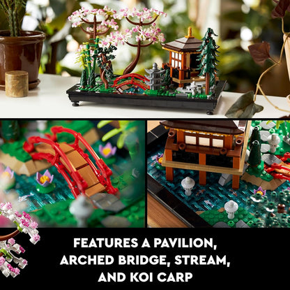 LEGO 10315 Icons Tranquil Garden, Botanical Zen Garden Kit for Adults with Lotus Flowers, Customisable Desk Decoration, Inspired by Japanese Traditions, Mindful Gardening Gift for Women, Men