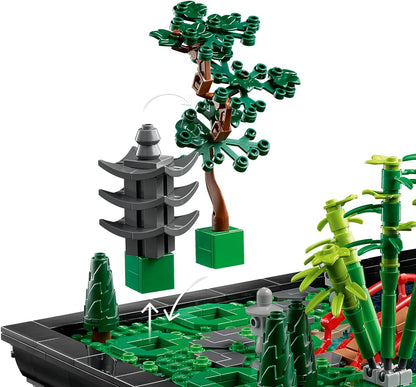 LEGO 10315 Icons Tranquil Garden, Botanical Zen Garden Kit for Adults with Lotus Flowers, Customisable Desk Decoration, Inspired by Japanese Traditions, Mindful Gardening Gift for Women, Men