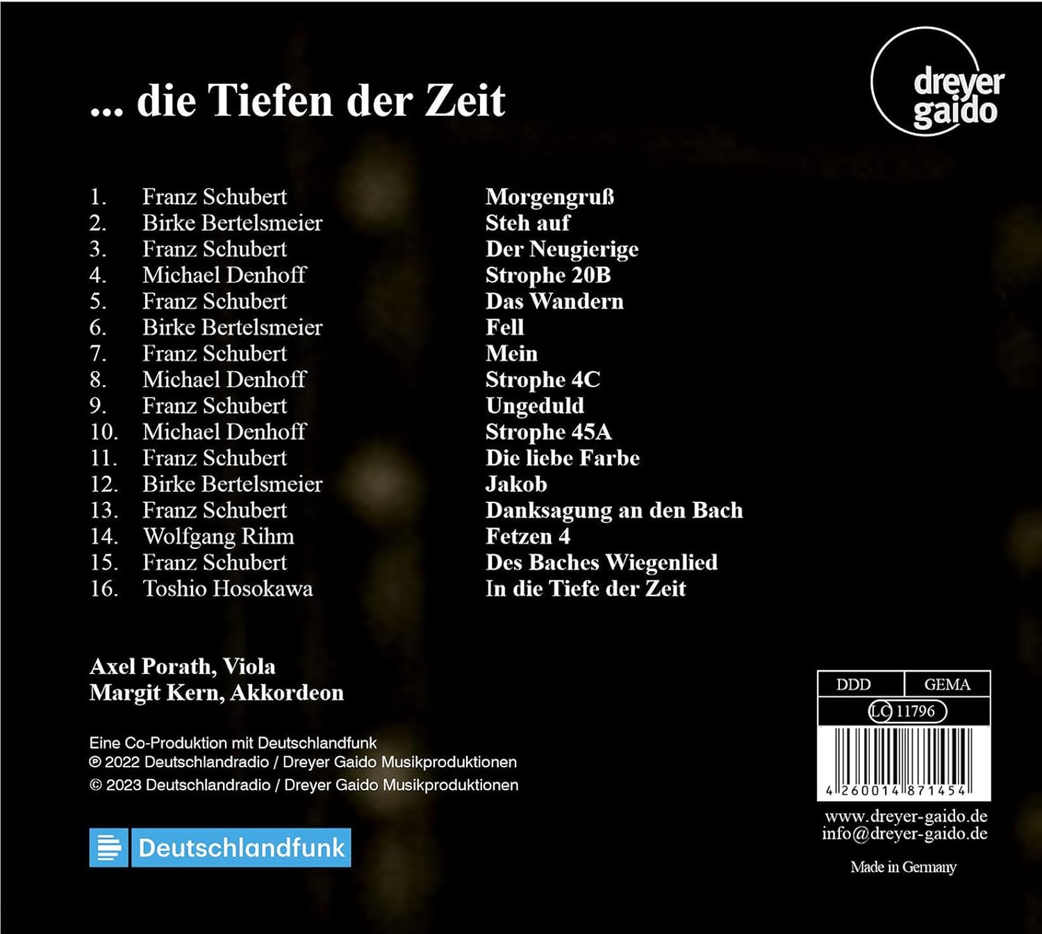 ... die Tiefen der Zeit - Werke Für Viola & Akkord