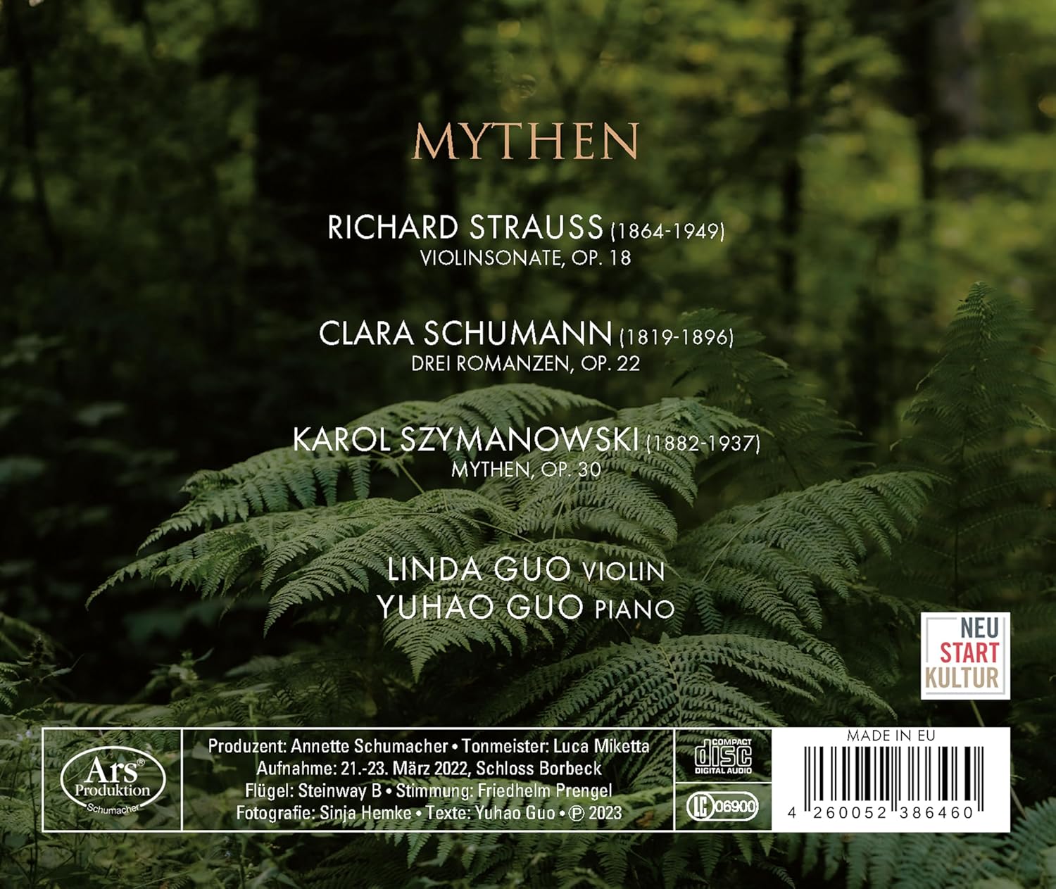 Mythen - Stücke für Violine & Klavier von R. Strauss, C. Schumann & K. Szymanowski