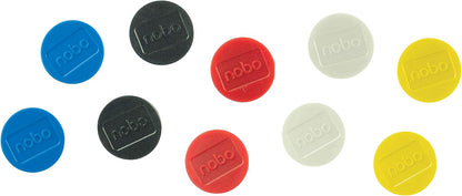 Nobo Magnetic Whiteboard Magnets, 38mm, Pack of 10, 1915318, Coloured