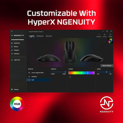 HyperX Pulsefire Haste 2, Mouse Gaming Cablato, Illuminazione RGB, 6 Tasti Personalizzabili, Fino a 26000 DPI, Resistenza fino a 100 Milioni di Clic, 4 Impugnature Antiscivolo