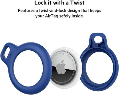 Belkin F8W974 AirTag Case with Strap (Secure Holder Protective Cover for Air Tag with Scratch Resistance Accessory) - Blue, Tag not included