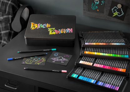 Faber-Castell Black Edition 116490 Colouring Pencils, 100 Metal Case, Shatterproof, for Children and Adults