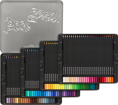 Faber-Castell Black Edition 116490 Colouring Pencils, 100 Metal Case, Shatterproof, for Children and Adults