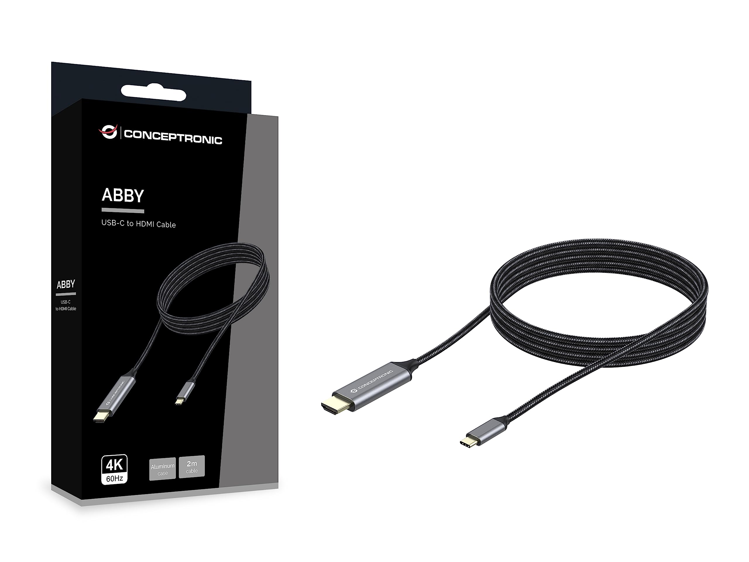 Conceptronic ABBY10G USB-C to HDMI Male to Male Cable 4K60Hz