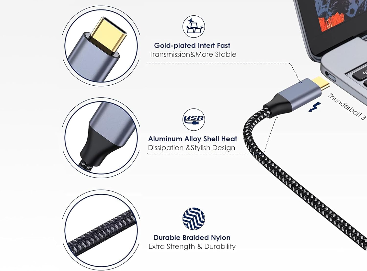 Conceptronic ABBY10G USB-C to HDMI Male to Male Cable 4K60Hz