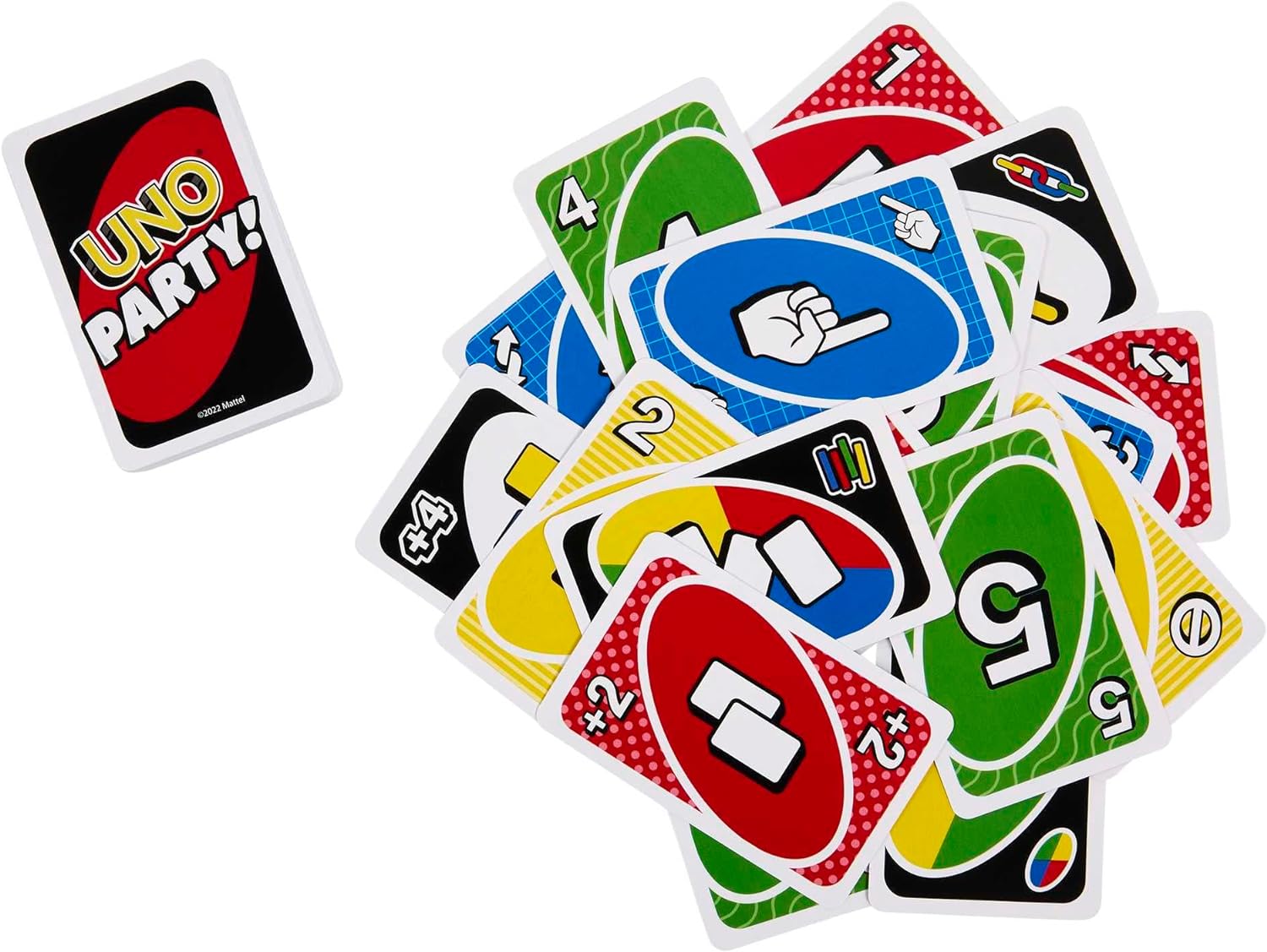Mattel Games Juego de Cartas UNO Party! Juego de Mesa Familiar para Grupos Grandes, niños, niñas y Adultos +7 años (Mattel HMY49