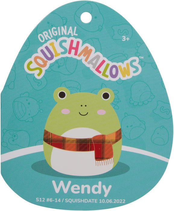 Squishmallows Original 30cm Wendy The Green Frog with Plaid Scarf, Add Wendy to Your Team, Ultra Soft Plush Wendy Green Frog