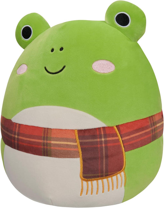 Squishmallows Original 30cm Wendy The Green Frog with Plaid Scarf, Add Wendy to Your Team, Ultra Soft Plush Wendy Green Frog