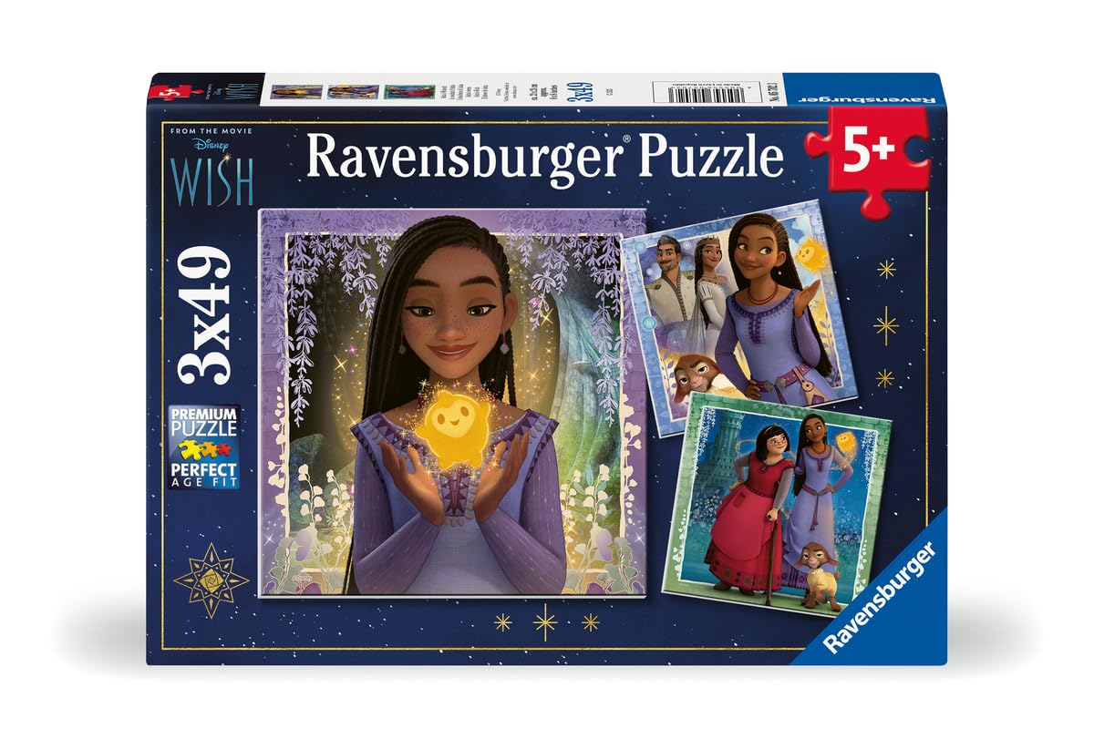 Ravensburger 5702 Disney Wish Movie-3x 49 Piece Jigsaw Puzzles for Kids Age 5 Years Up