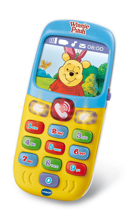 VTech Winnie the Pooh learning cell phone — With the original voices of Winnie the Pooh and his friends as well as exciting educational games — For children aged 9-36 months Single