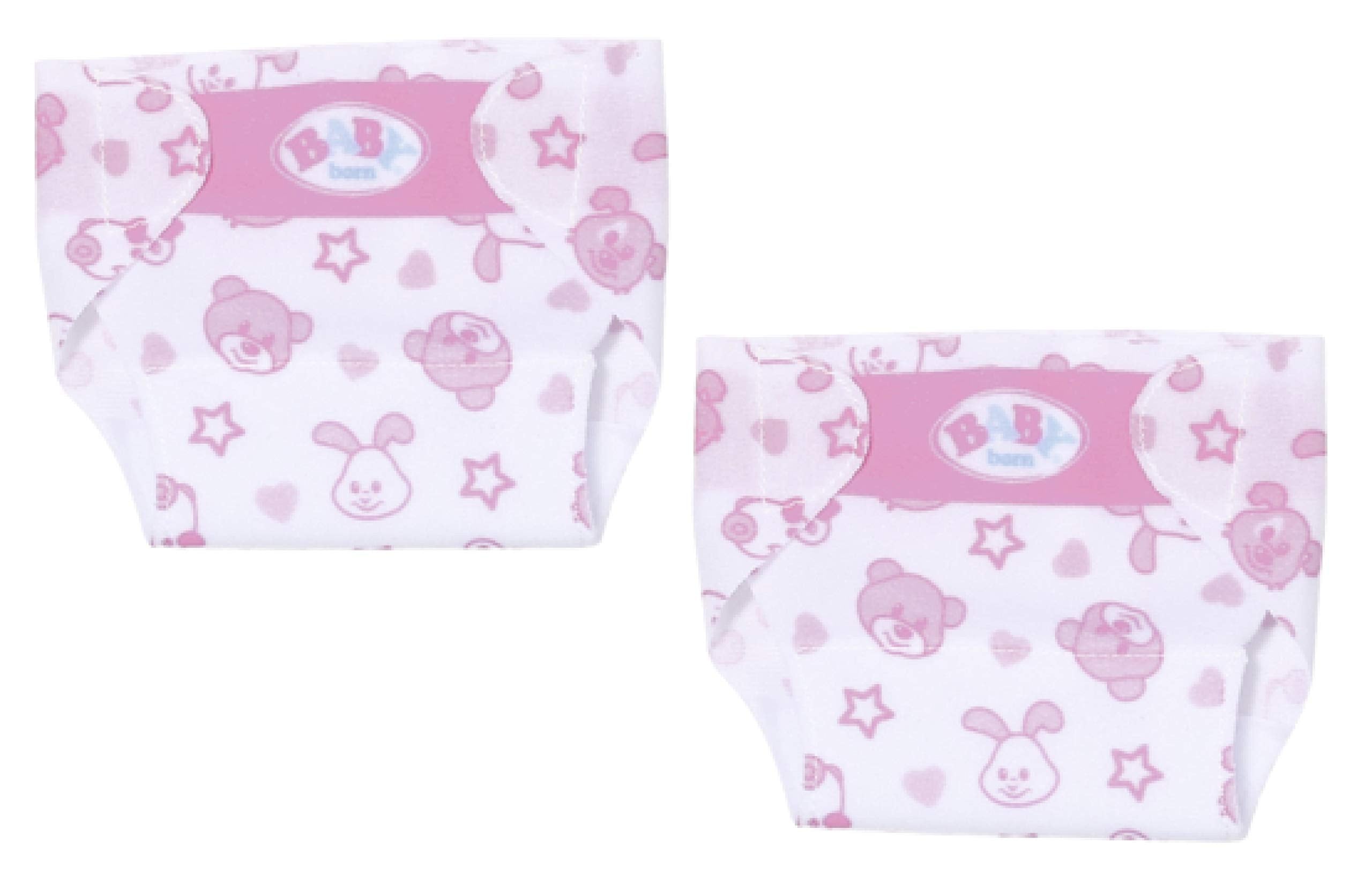 Baby Born 828908 Little Nappies 2 Pack 36cm-for Toddlers 2 Years & Up-Easy for Small Hands-Promotes Empathy & Social Skills-Cute Prints, Multi