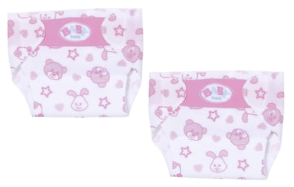Baby Born 828908 Little Nappies 2 Pack 36cm-for Toddlers 2 Years & Up-Easy for Small Hands-Promotes Empathy & Social Skills-Cute Prints, Multi