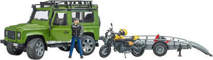 Bruder 2589 Other License 02589 Land Rover Defender with Trailer and Scrambler Ducati Full Throttle