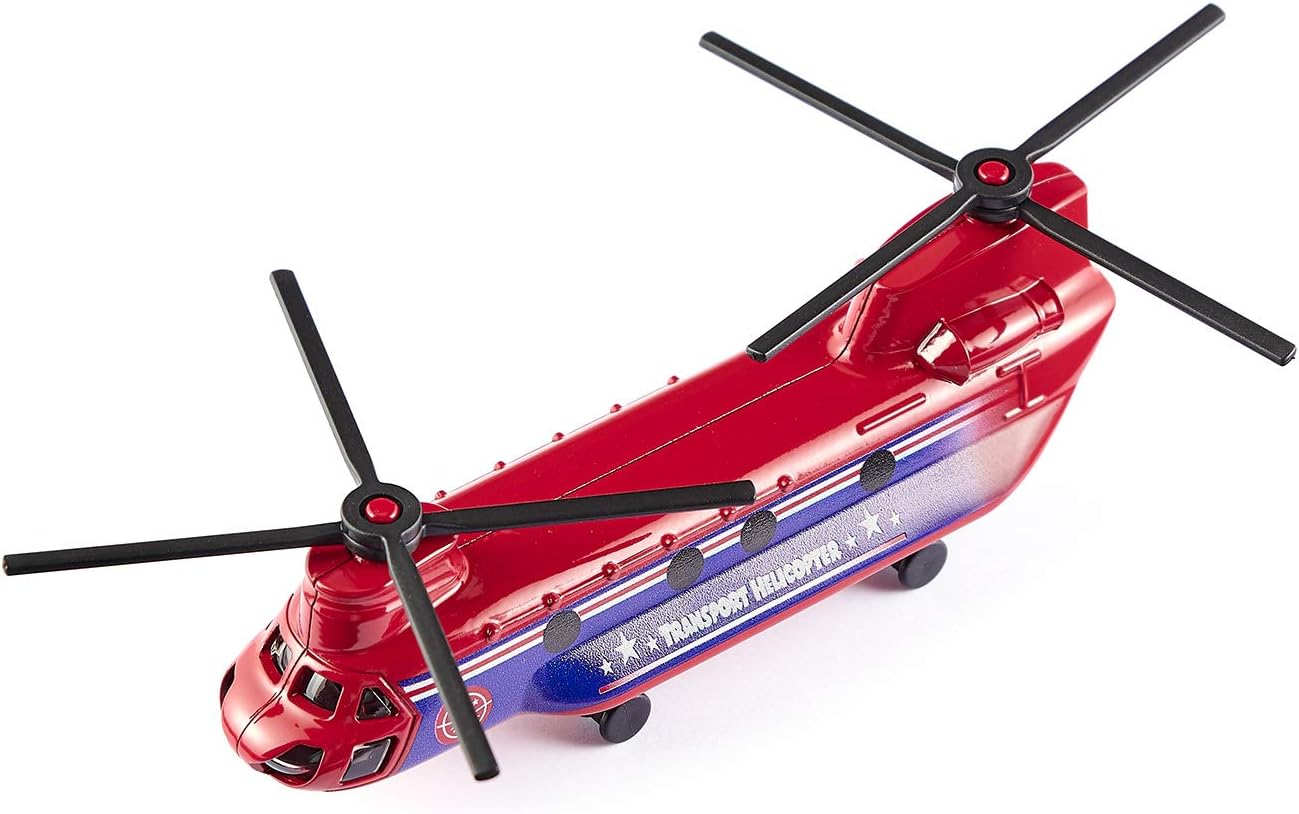 siku 1689, Transport Helicopter, Red/Blue, Metal/Plastic, Folding rotors