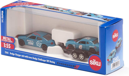 siku 2565, Dodge Charger with Dodge Challenger SRT Racing, Sky Blue, Metal/Plastic, 1:55, Functional doors Dodge Charger + Dodge Challenger SRT Racing