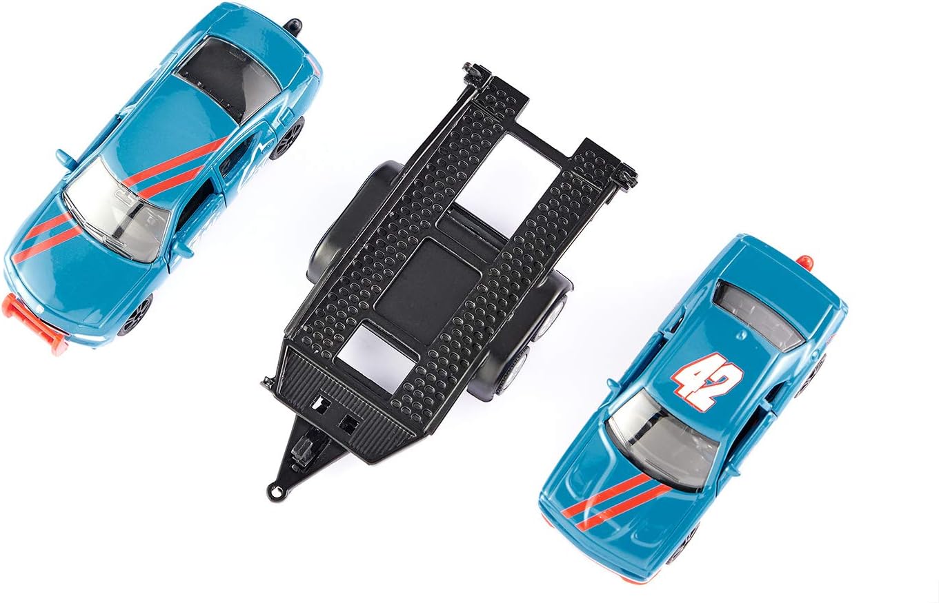 siku 2565, Dodge Charger with Dodge Challenger SRT Racing, Sky Blue, Metal/Plastic, 1:55, Functional doors Dodge Charger + Dodge Challenger SRT Racing