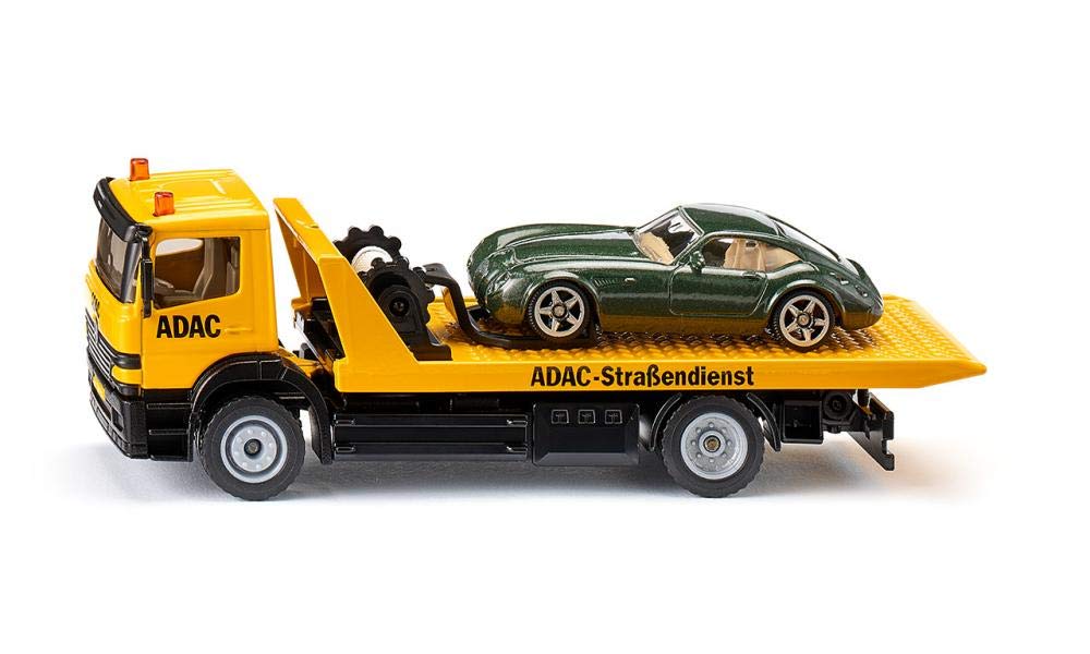 siku 2712, Tow Truck, 1:55, Metal/Plastic, Yellow, ADAC design, Incl. toy car for towing