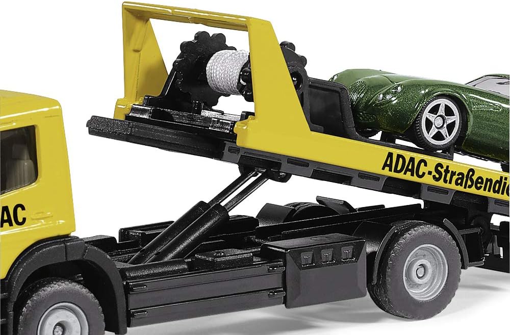 siku 2712, Tow Truck, 1:55, Metal/Plastic, Yellow, ADAC design, Incl. toy car for towing