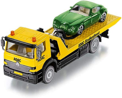 siku 2712, Tow Truck, 1:55, Metal/Plastic, Yellow, ADAC design, Incl. toy car for towing