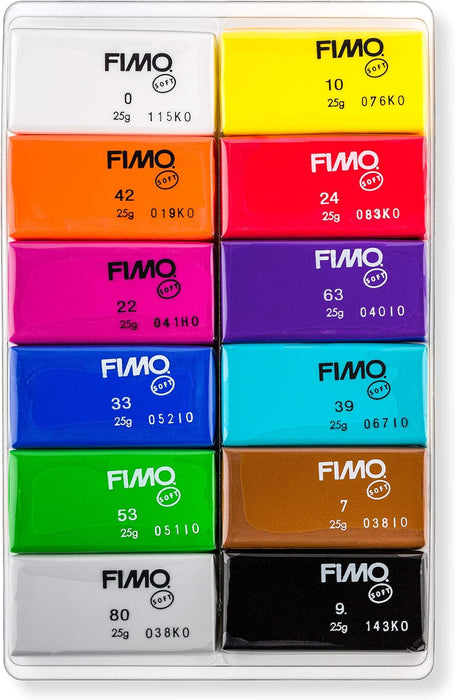 FIMO soft Basic Colours 12 Stuck - Fimo - Soft Set 12X25G - Basic (8023 C12-1)