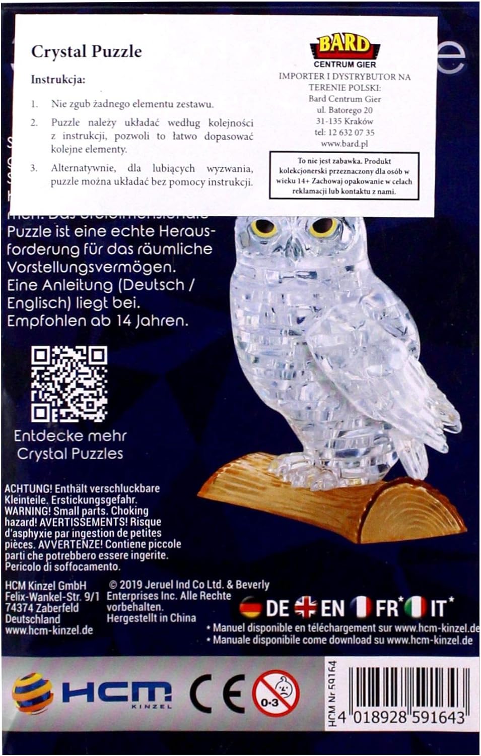 HCM Kinzel Crystal Puzzle - Eule transparent