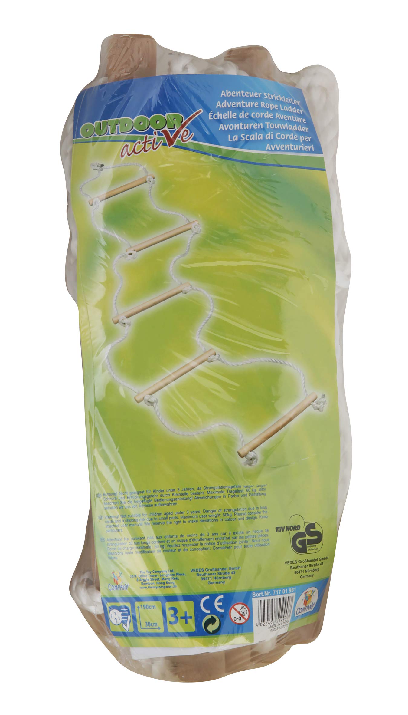 The Toy Company 718.052.3 Outdoor active Abenteuer Strickleiter, 190 cm