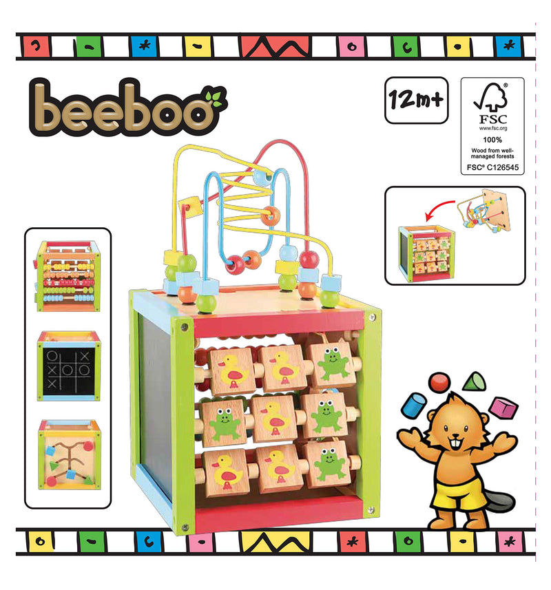 Wooden Toy Mouse Learning Cube with Motor Skills Game