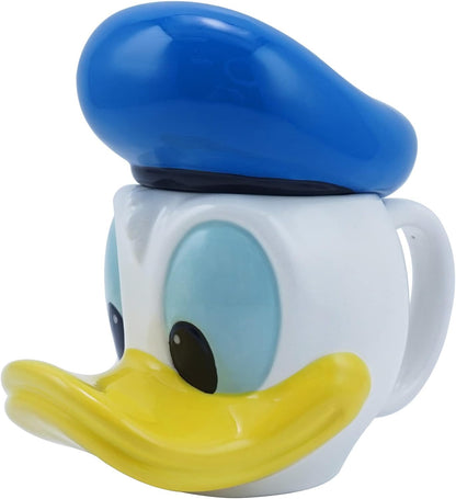 Disney Mickey & Friends Shaped Mug with Lid - Donald Duck - 3D Mug Gift - Office Mug