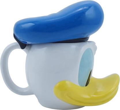 Disney Mickey & Friends Shaped Mug with Lid - Donald Duck - 3D Mug Gift - Office Mug