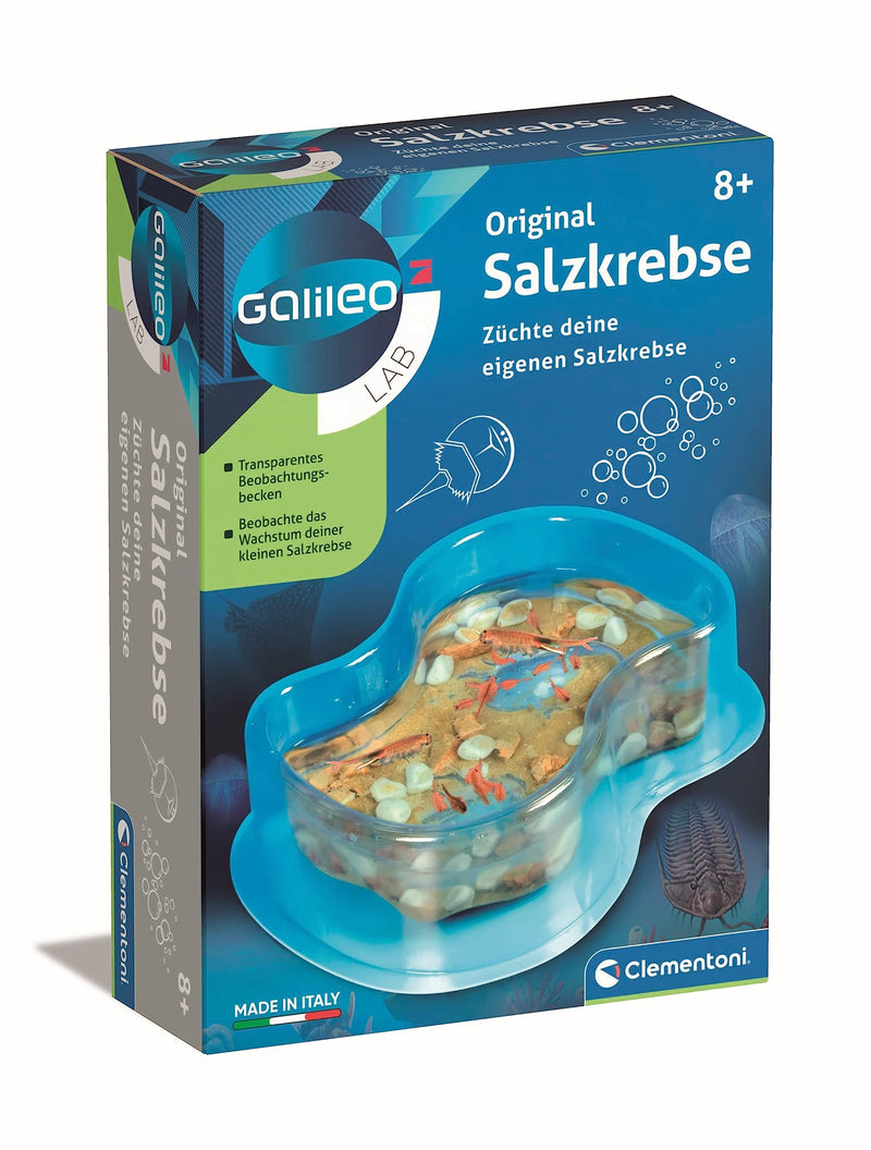 Clementoni 69937 Galileo Science Original Salt, Breeding & Watching Prehistoric Crabs, Toy for Children Aged 8+, Biology to Touch, for Small Researchers, Multicoloured