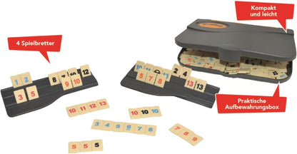 Jumbo Spiele Original Rummikub Kompakt Spiel - der Spieleklassiker als Reise-Edition - Gesellschaftsspiel für die ganze Familie, 7 Jahre+ Travel