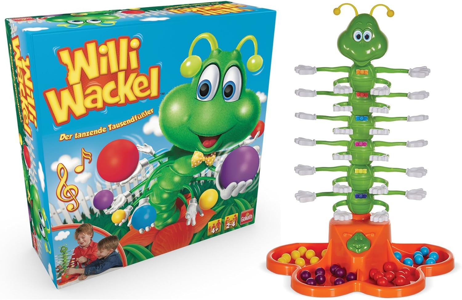 Goliath Willi Wackel, Gesellschaftsspiele für Kinder ab 4 Jahren, 2 bis 4 Spieler, Kinderspiel für Junge und Mädchen