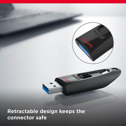 SanDisk Ultra 64GB USB Flash Drive USB 3.0 up to 130MB/s Read - Twin Pack