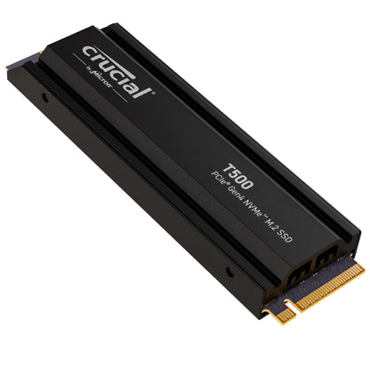 Crucial T500 1TB Gen4 NVMe M.2 Internal Gaming SSD with Heatsink, Up to 7300MB/s, PlayStation 5 Compatible plus 1mo Adobe CC All Apps- CT1000T500SSD5