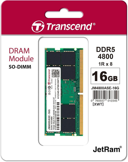 Transcend Modulo di memoria SO-DIMM da 16 GB DDR5 4800 MHz - JM4800ASE-16G