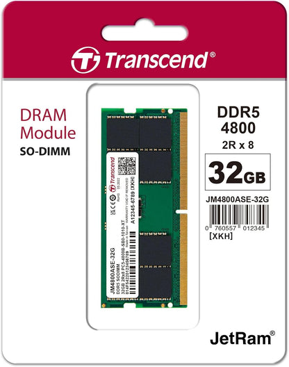 Transcend Modulo di memoria SO-DIMM da 32 GB DDR5 4800 MHz - JM4800ASE-32G