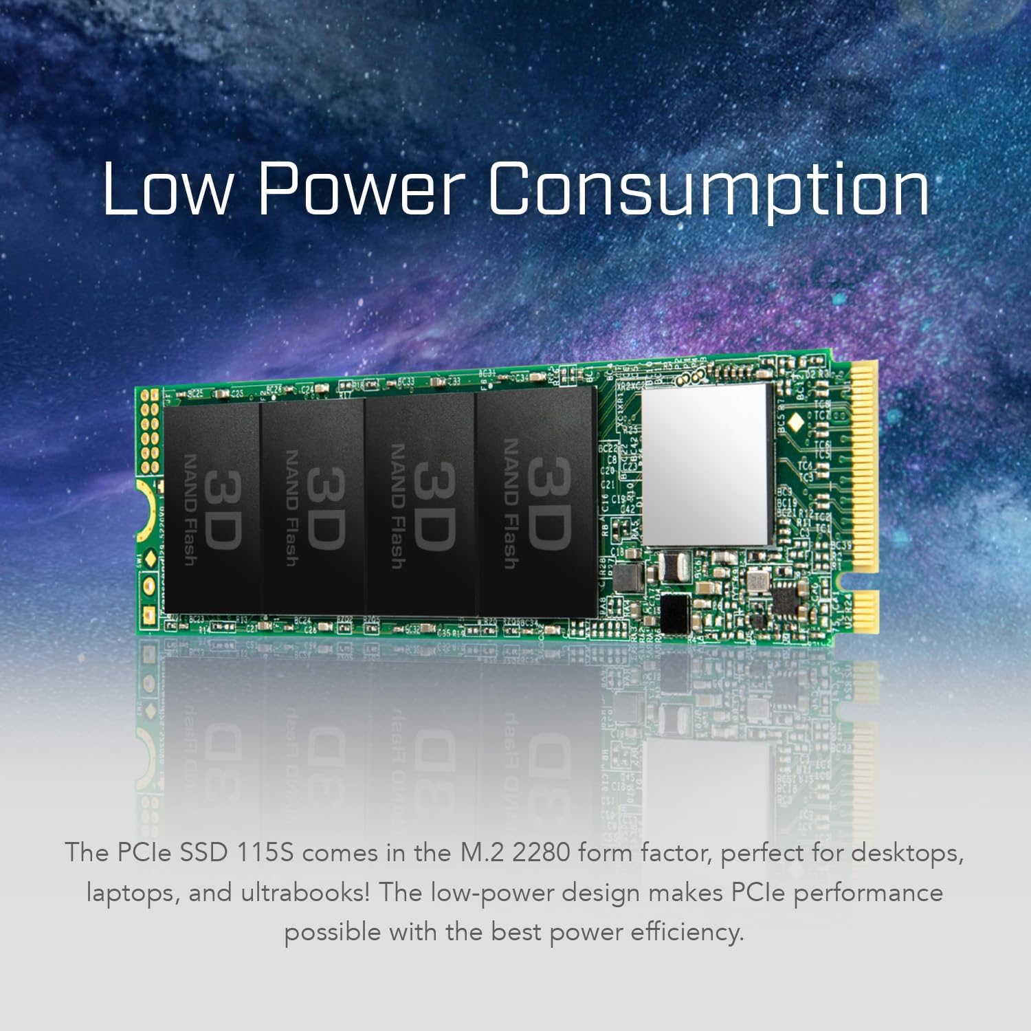 Transcend SSD MTE115S M.2 2280 PCIe Gen3 x4 NVMe da 250 GB, memoria 3D NAND, basso consumo, per laptop/desktop/gaming - TS250GMTE115S