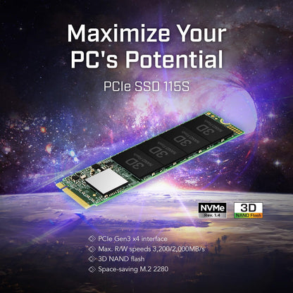 Transcend SSD MTE115S M.2 2280 PCIe Gen3 x4 NVMe da 250 GB, memoria 3D NAND, basso consumo, per laptop/desktop/gaming - TS250GMTE115S