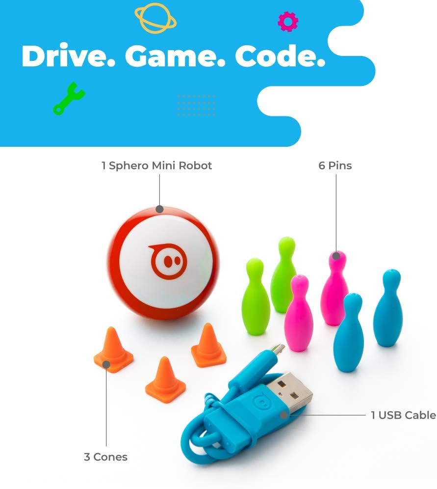 Sphero Mini Red: App-Controlled Robotic Ball, STEM Learning and Coding Toy, Ages 8 and Up