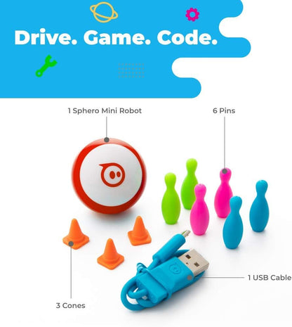 Sphero Mini Red: App-Controlled Robotic Ball, STEM Learning and Coding Toy, Ages 8 and Up