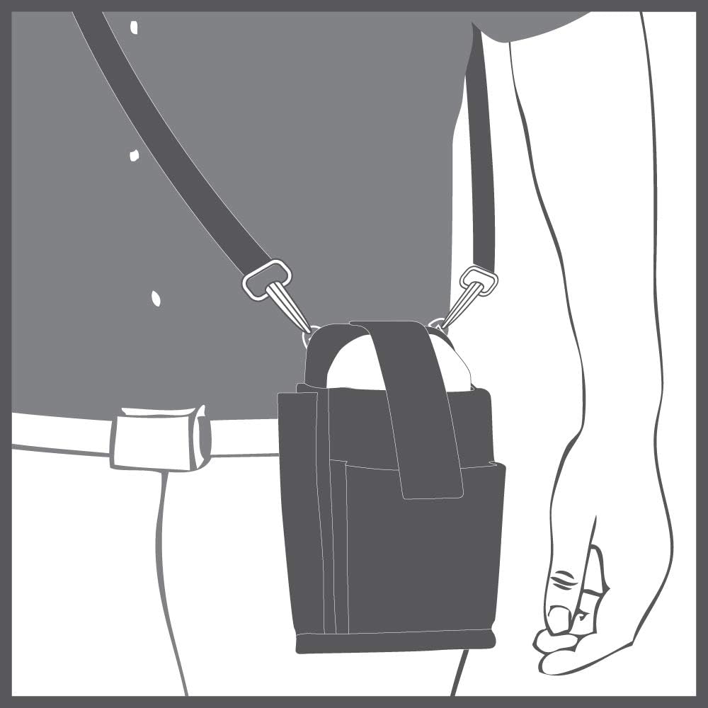 MOBILIS Holster Cartuchera Funda para Ordenador Móvil/Escáner con Cinturón y Bolsillo, Texti Resistente, Negro