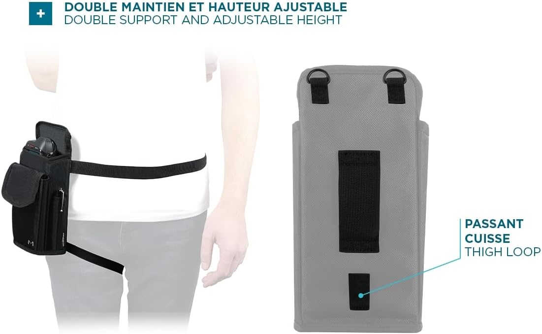 MOBILIS Holster Cartuchera Funda para Ordenador Móvil/Escáner con Cinturón y Bolsillo, Texti Resistente, Negro