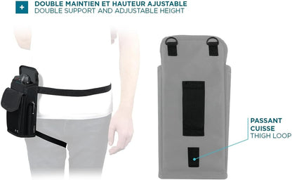 MOBILIS Holster Cartuchera Funda para Ordenador Móvil/Escáner con Cinturón y Bolsillo, Texti Resistente, Negro